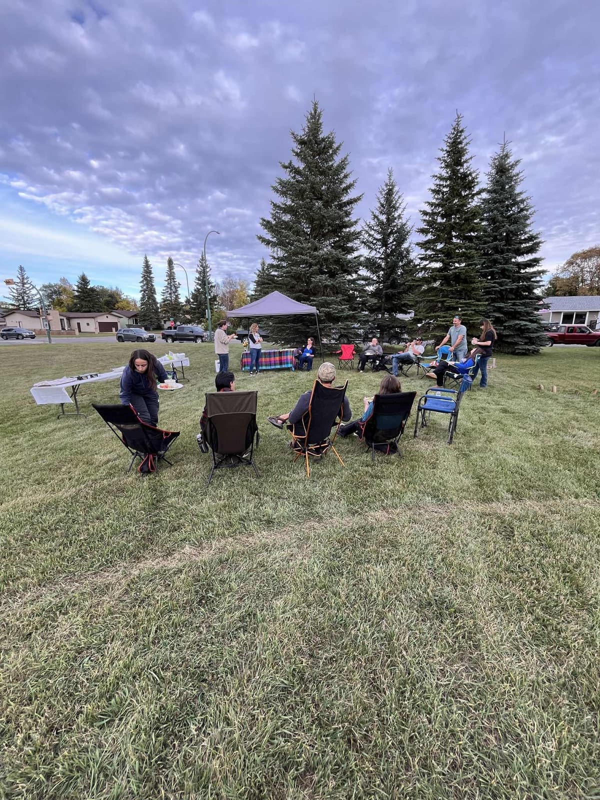 A real neighborhood gathering