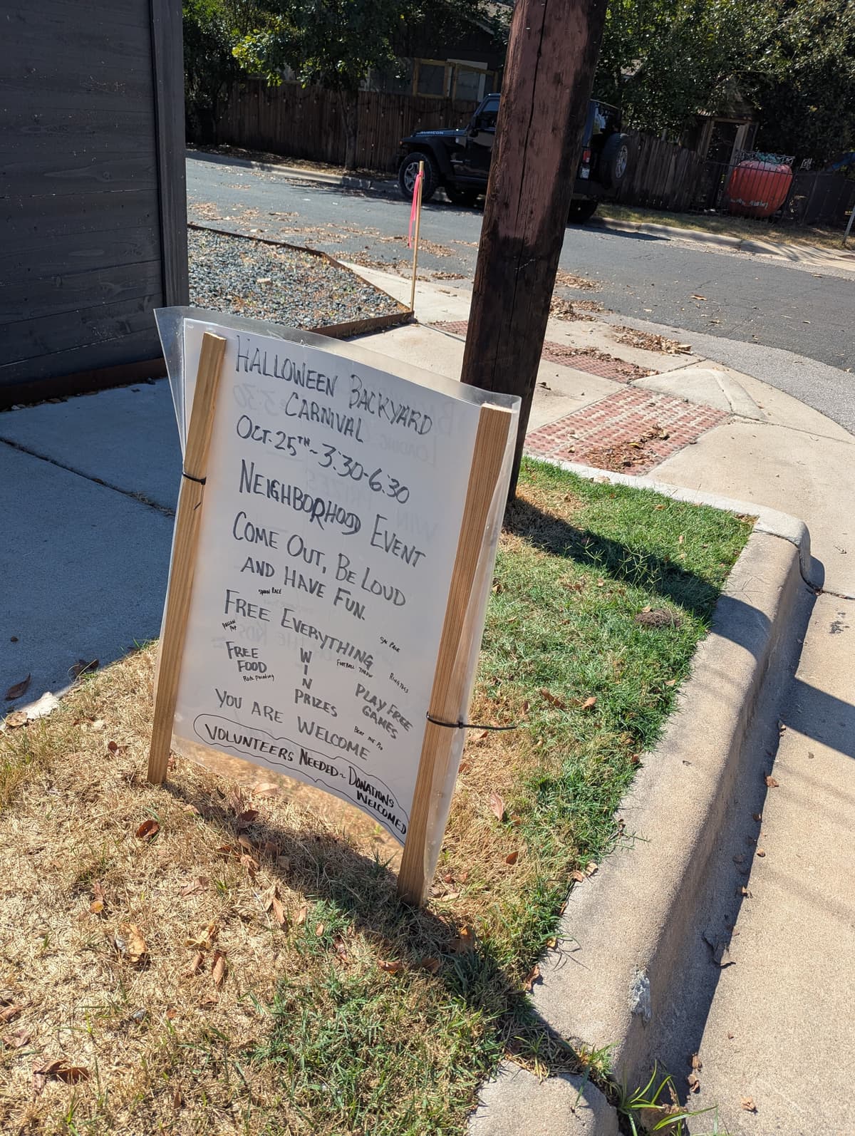 A neighborhood event in progress
